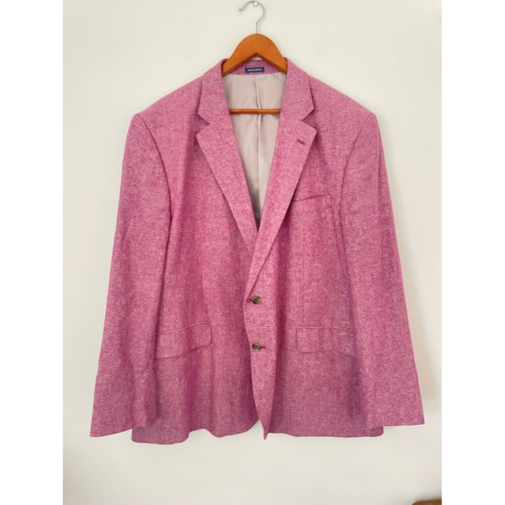 stafford Men's Rose Linen Blend BLAZER Minimalist Sport Coat Jacket
Size 50R